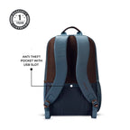 Gear Classic 6 18"/31L Antitheft Large Faux Leather Water Resistant Laptop backpack/Laptop backpack/Casual Backpack/Daypack/Travel Backpack/College Bag For Men/Women(Teal-Brown)