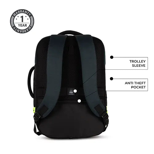 Gear Turbo 3 anti theft faux leather with raincover 40L (Black Teal)