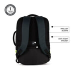 VIPUL VIBE Turbo 3 anti theft faux leather with raincover 40L (Black Teal)