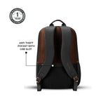 VIPUL VIBE Classic 6 18"/31L Antitheft Large Faux Leather Water Resistant Laptop backpack/Laptop backpack/Casual Backpack/Daypack/Travel Backpack/College Bag For Men/Women(Black-Brown)
