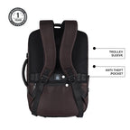 Gear Turbo 4 19"/40L Anti Theft Large Water Resistant Laptop Backpack with Raincover/Casual Backpack/Daypack/Travel Backpack/College Bag For Men/Women(Brown-Black)
