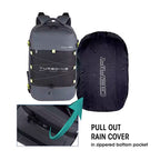 VIPUL VIBE Turbo 21"/45L Large Water Resistant Anti theft Laptop Backpack with Raincover | Backpack | Daypack |Briefcase | Travel Bag For Men/Women (Black - Grey)