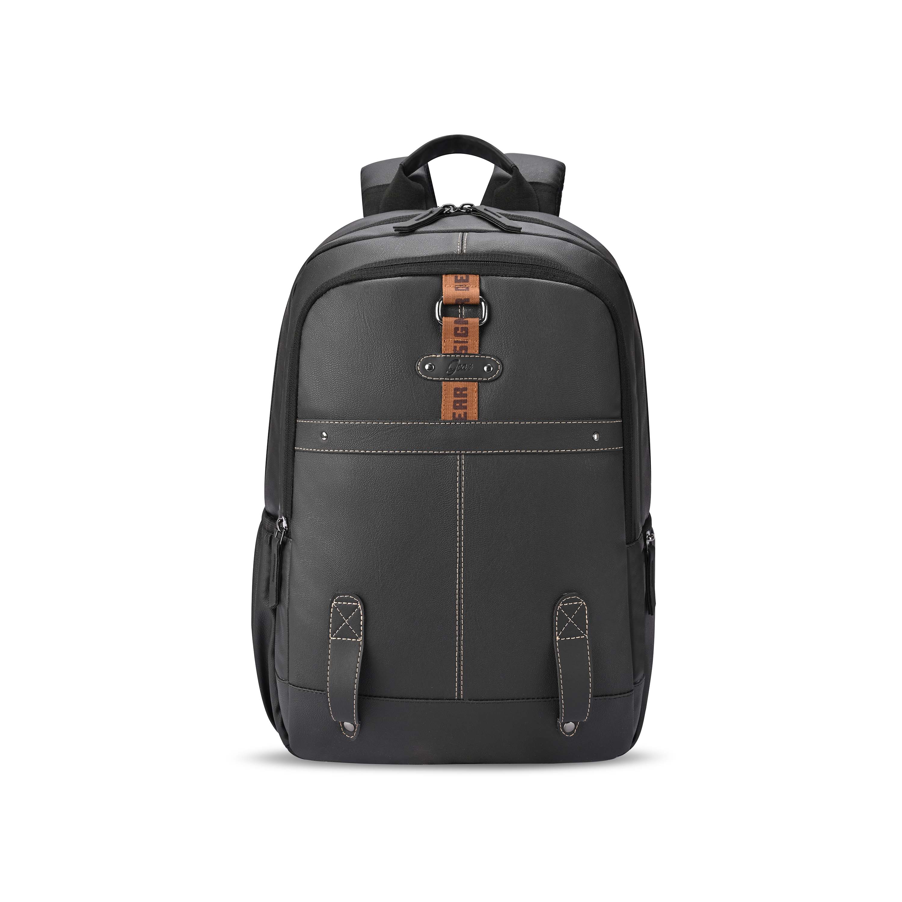 VIPUL VIBE Classic 4 Faux Leather (Without Anti Theft) 16"/20L Medium Water Resistant Laptop Backpack/Casual Backpack/Daypack/Travel Backpack/College Bag For Men/Women(Black - Black)