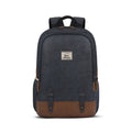 Classic 18" faux leather anti theft laptop backpack (NAVY BLUE TAN)