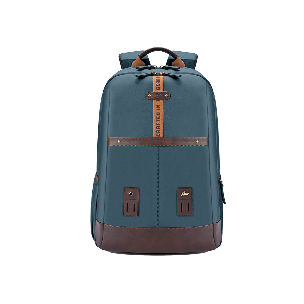 VIPUL VIBE Classic 4 Faux Leather (Without Antitheft) 19"/32L Large Water Resistant Laptop Backpack/Casual Backpack/Daypack/Travel Backpack/College Bag For Men/Women(Teal - Brown)