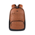 VIPUL VIBE Vintage 2 18"/28L Large Anti Theft Faux Leather Water Resitant Laptop Backpack/Office Bag/ Casual Bag/Travel Backpack for Men/Women (Tan - Black)
