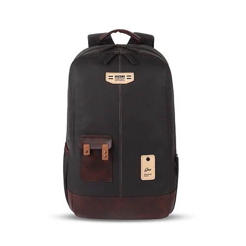 VIPUL VIBE Classic 2 19"/31L Anti Theft Faux leather Large Water Resistant Laptop Backpack/Casual Backpack/Daypack/Travel Backpack/College Bag For Men/Women (Black - Brown)