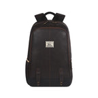 Classic 18" faux leather anti theft laptop backpack (BROWN - BLACK)