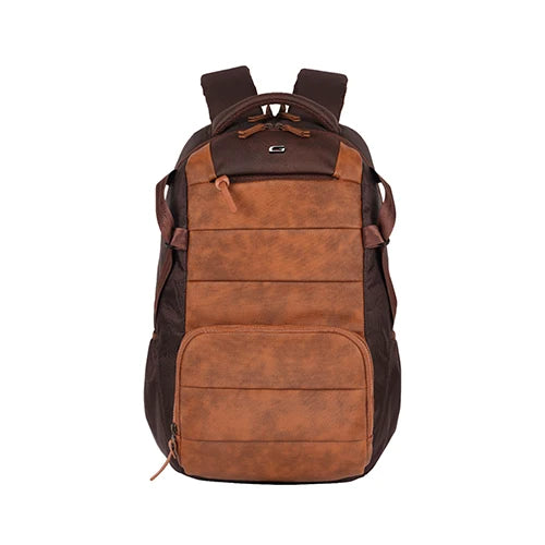 VIPUL VIBE Aspire 3 19"/35L Faux Leather Large Water Resistant Laptop Backpack/Daypack/Travel Backpack/College Bag For Men/Women(Brown-Tan)