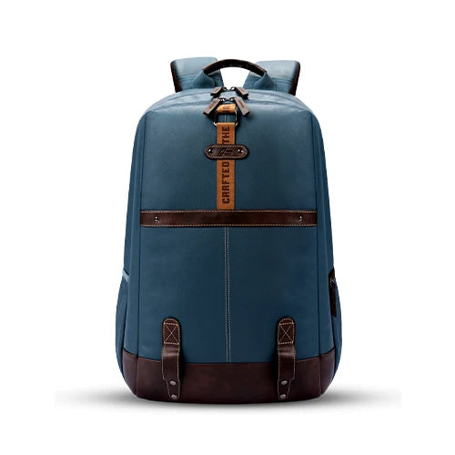 VIPUL VIBE Classic 4 19"/31L Anti Theft Faux Leather Medium Water Resistant Laptop Backpack/Casual Backpack/Daypack/Travel Backpack/College Bag For Men/Women(Teal-Brown)