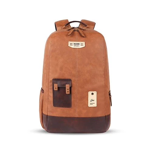 VIPUL VIBE Classic 2 19"/31L Anti Theft Faux leather Large Water Resistant Laptop Backpack/Casual Backpack/Daypack/Travel Backpack/College Bag For Men/Women (Tan - Brown)