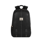 Classic 18" faux leather anti theft laptop backpack (BLACK - BLACK)