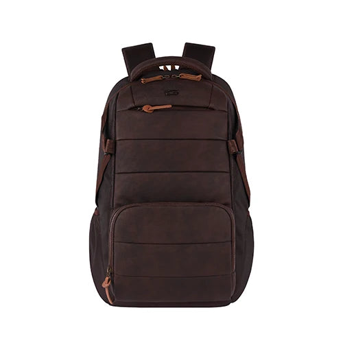 VIPUL VIBE Aspire 3 19"/35L Faux Leather Large Water Resistant Laptop Backpack | Casual Backpack | Daypack | Travel Backpack | College Bag For Men/Women(Brown-Brown)