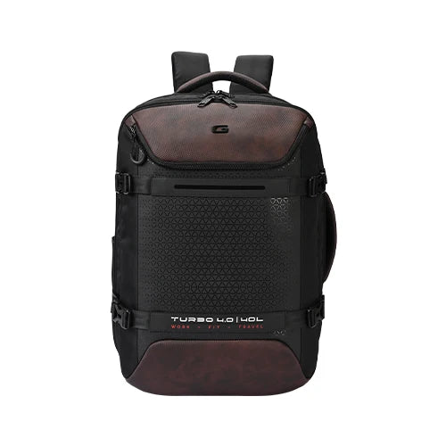 VIPUL VIBE Turbo 4 19"/40L Anti Theft Large Water Resistant Laptop Backpack with Raincover/Casual Backpack/Daypack/Travel Backpack/College Bag For Men/Women(Black-Brown)