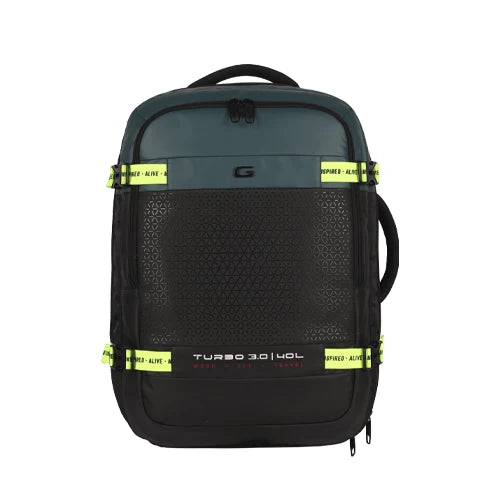 VIPUL VIBE Turbo 3 anti theft faux leather with raincover 40L (Black Teal)