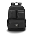 VIPUL VIBE Vintage Boxy 18"/26L Medium Faux Leather Water Resistant Laptop Backpack/Casual Bag/Daypack/College Backpack/Travel Backpack For Men/Women (Black - Black)