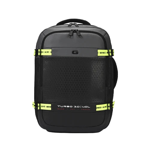 Turbo 3 anti theft faux leather with raincover 19"/40L (Black-Grey)