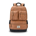 VIPUL VIBE Vintage Boxy 18"/26L Medium Faux Leather Water Resistant Laptop Backpack/Casual Bag/Daypack/College Backpack/Travel Backpack For Men/Women (Tan - Black)