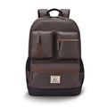 VIPUL VIBE Vintage Boxy 18"/26L Medium Faux Leather Water Resistant Laptop Backpack/Casual Bag/Daypack/College Backpack/Travel Backpack For Men/Women (Brown - Black)