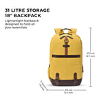 VIPUL VIBE Classic 4 19"/31L anti theft faux leather Medium Water Resistant Laptop Backpack/Casual Backpack/Daypack/Travel Backpack/College Bag For Men/Women(Yellow - Brown)