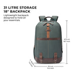 VIPUL VIBE Classic 4 19"/31L anti theft faux leather Medium Water Resistant Laptop Backpack/Casual Backpack/Daypack/Travel Backpack/College Bag For Men/Women(Green - Brown)
