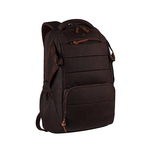 VIPUL VIBE Aspire 3 19"/35L Faux Leather Large Water Resistant Laptop Backpack | Casual Backpack | Daypack | Travel Backpack | College Bag For Men/Women(Brown-Brown)