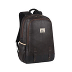 Classic 18" faux leather anti theft laptop backpack (BROWN - BLACK)