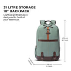VIPUL VIBE Classic 4 19"/31L anti theft faux leather Medium Water Resistant Laptop Backpack/Casual Backpack/Daypack/Travel Backpack/College Bag For Men/Women(Pista Green - Brown)