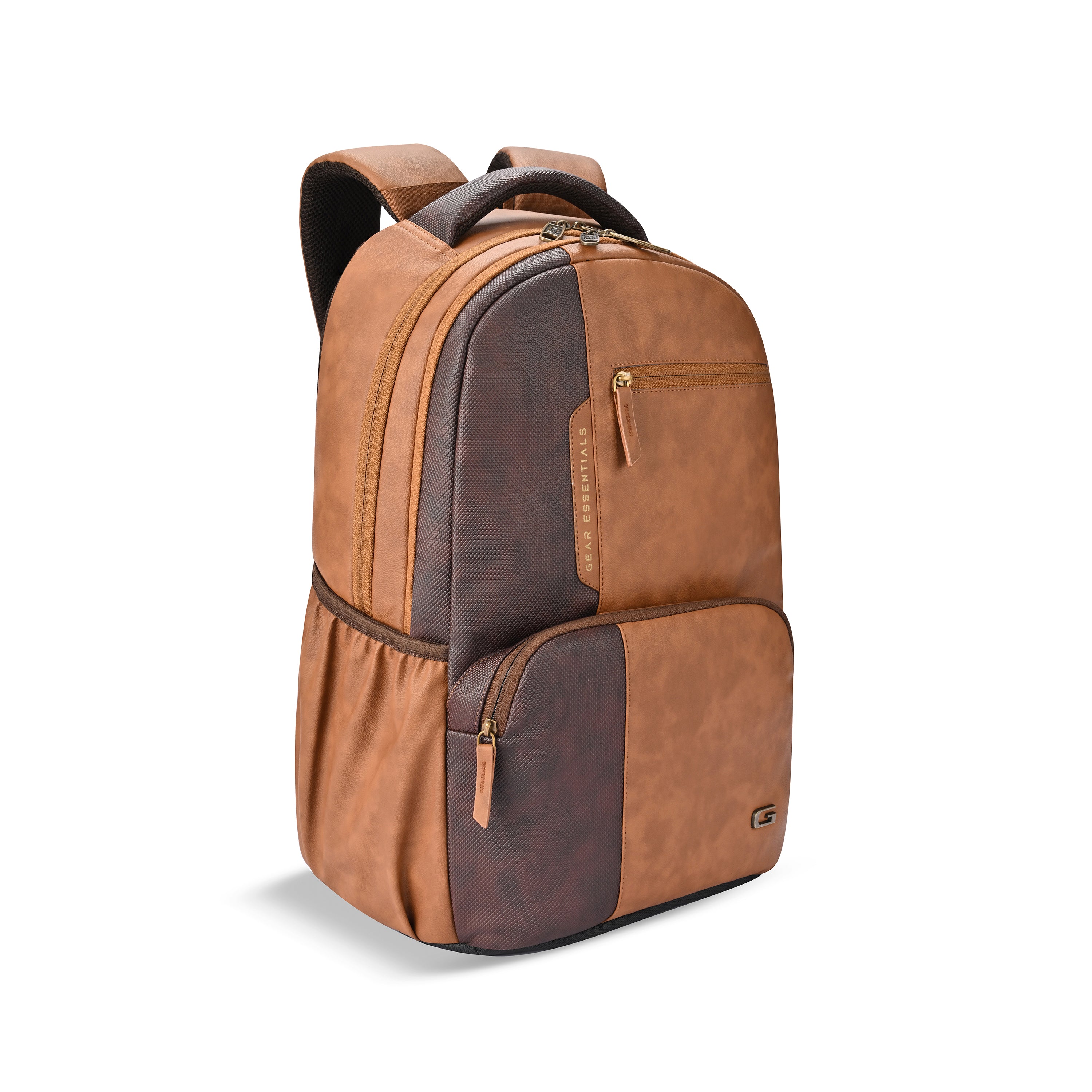 VIPUL VIBE Vintage 2 Faux Leather(Without Antitheft) 19"/34L Large Water Resistant Laptop Backpack/Casual Backpack/Daypack/Travel Backpack/College Bag For Men/Women(Brown-Tan)