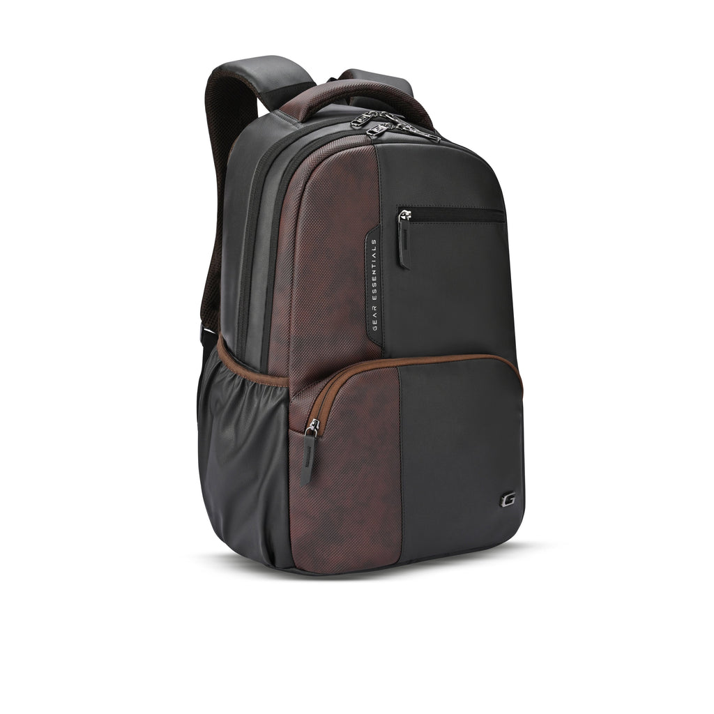 VIPUL VIBE Vintage 2 Faux Leather(Without Antitheft) 19"/34L Large Water Resistant Laptop Backpack/Casual Backpack/Daypack/Travel Backpack/College Bag For Men/Women(Black-Brown)