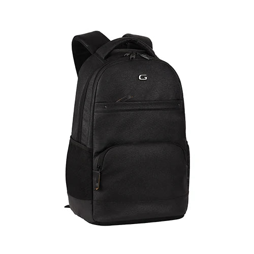 Gear Vintage 2 18"/28L Large Anti Theft Faux Leather Water Resitant Laptop Backpack/Office Bag/ Casual Bag/Travel Backpack for Men/Women (Black - Black)