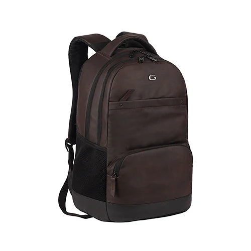VIPUL VIBE Vintage 2 18"/28L Large Anti Theft Faux Leather Water Resitant Laptop Backpack/Office Bag/ Casual Bag/Travel Backpack for Men/Women (Brown - Black)