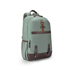 VIPUL VIBE Classic 4 Faux Leather (Without Anti Theft) 16"/20L Medium Water Resistant Laptop Backpack/Casual Backpack/Daypack/Travel Backpack/College Bag For Men/Women(Sage Green - Brown)