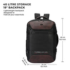 VIPUL VIBE Turbo 4 19"/40L Anti Theft Large Water Resistant Laptop Backpack with Raincover/Casual Backpack/Daypack/Travel Backpack/College Bag For Men/Women(Black-Brown)