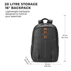 Gear Classic 4 Faux Leather (Without Anti Theft) 16"/20L Medium Water Resistant Laptop Backpack/Casual Backpack/Daypack/Travel Backpack/College Bag For Men/Women(Black - Black)