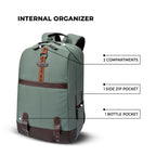 VIPUL VIBE Classic 4 19"/31L anti theft faux leather Medium Water Resistant Laptop Backpack/Casual Backpack/Daypack/Travel Backpack/College Bag For Men/Women(Pista Green - Brown)