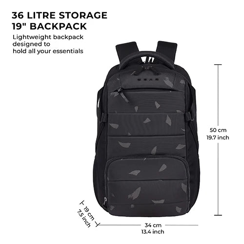 Gear Aspire 4 18"/31L Large Faux Leather Water Resistant Laptop backpack/Laptop backpack/Casual Backpack/Daypack/Travel Backpack/College Bag For Men/Women(Black-Grey)