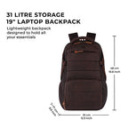 VIPUL VIBE Aspire 3 19"/35L Faux Leather Large Water Resistant Laptop Backpack | Casual Backpack | Daypack | Travel Backpack | College Bag For Men/Women(Brown-Brown)