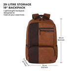 VIPUL VIBE Vintage 4 19"/29L anti theft faux leather Medium Water Resistant Laptop Backpack/Casual Backpack/Daypack/Travel Backpack/College Bag For Men/Women(Tan-Brown)