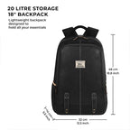 Classic 18" faux leather anti theft laptop backpack (BLACK - BLACK)