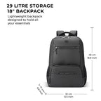 VIPUL VIBE Quantum 3 18"/29L Antitheft Large Faux Leather Water Resistant Laptop backpack with Raincover/Laptop backpack/Casual Backpack/Daypack/Travel Backpack/College Bag For Men/Women(Black-Black)
