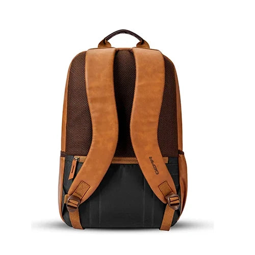 VIPUL VIBE Classic 6 18"/31L Antitheft Large Faux Leather Water Resistant Laptop backpack/Laptop backpack/Casual Backpack/Daypack/Travel Backpack/College Bag For Men/Women(Tan-Brown)