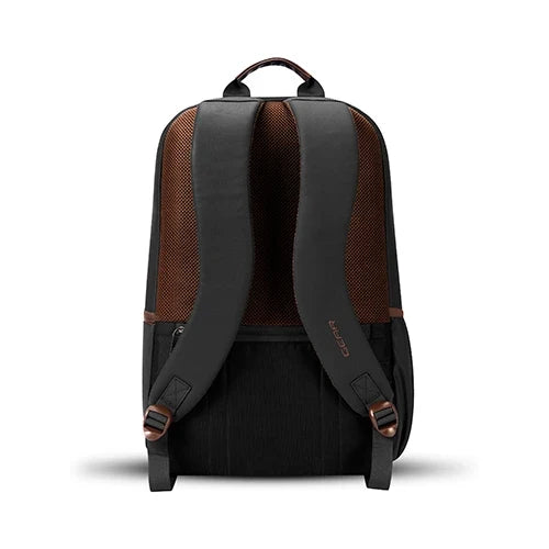 Gear Classic 6 18"/31L Antitheft Large Faux Leather Water Resistant Laptop backpack/Laptop backpack/Casual Backpack/Daypack/Travel Backpack/College Bag For Men/Women(Black-Brown)