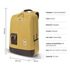VIPUL VIBE Classic 2 19"/31L Anti Theft Faux leather Large Water Resistant Laptop Backpack/Casual Backpack/Daypack/Travel Backpack/College Bag For Men/Women (Yellow - Brown)