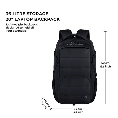VIPUL VIBE Aspire 19”/30L Large Water Resistant Laptop Backpack | Casual Backpack | Daypack | Travel Backpack | College Bag For Men/Women (Black)