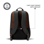 VIPUL VIBE Classic 4 19"/31L Anti Theft Faux Leather Medium Water Resistant Laptop Backpack/Casual Backpack/Daypack/Travel Backpack/College Bag For Men/Women(Black-Brown)