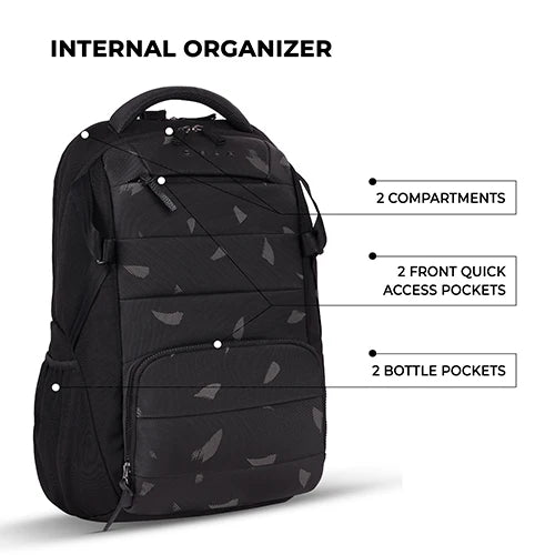 Gear Aspire 4 18"/31L Large Faux Leather Water Resistant Laptop backpack/Laptop backpack/Casual Backpack/Daypack/Travel Backpack/College Bag For Men/Women(Black-Grey)