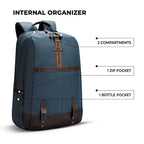 VIPUL VIBE Classic 4 19"/31L Anti Theft Faux Leather Medium Water Resistant Laptop Backpack/Casual Backpack/Daypack/Travel Backpack/College Bag For Men/Women(Teal-Brown)