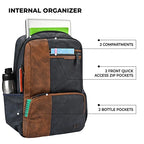 Gear Vintage 4 19"/29L anti theft faux leather Medium Water Resistant Laptop Backpack/Casual Backpack/Daypack/Travel Backpack/College Bag For Men/Women(Blue-Tan)