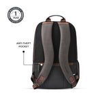 VIPUL VIBE Classic 4 19"/31L anti theft faux leather Medium Water Resistant Laptop Backpack/Casual Backpack/Daypack/Travel Backpack/College Bag For Men/Women(Brown - Black)